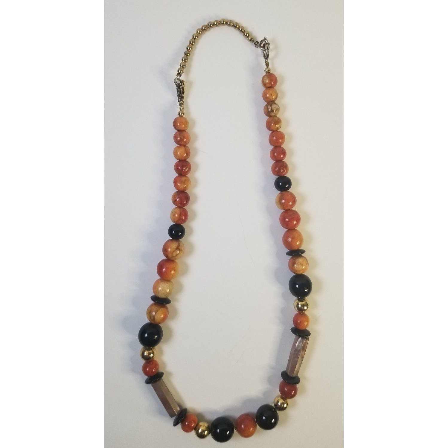 Karla Jordan Necklace Orange Black Gold 23
